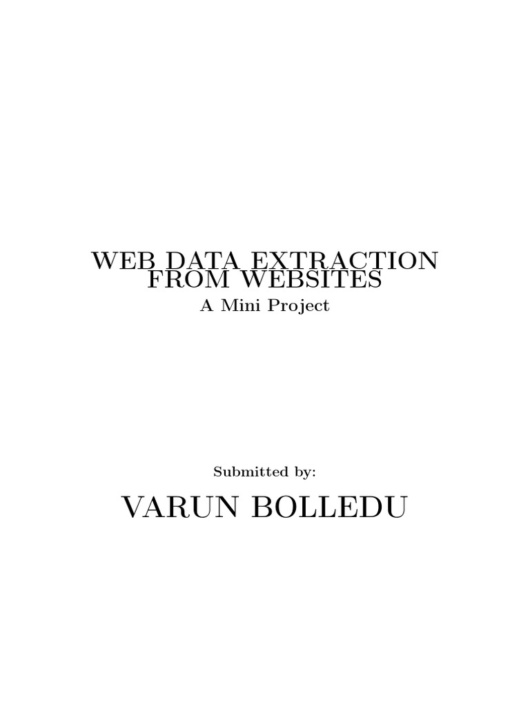 Web Data Extraction Techniques Guide | PDF | World Wide Web | Internet ...