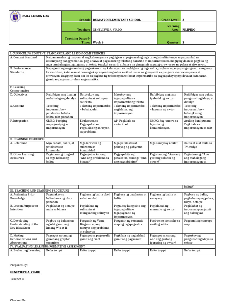 DLP Competency #6 | PDF