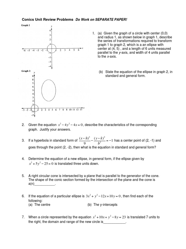 Conics Standards Questions | PDF | René Descartes | Geometry