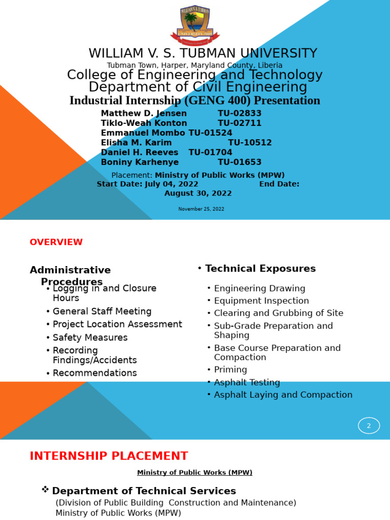 Internship Presentation | PDF | Road