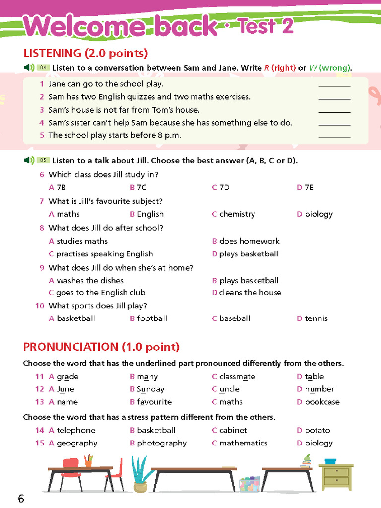 Test 2 Grade 7 | PDF