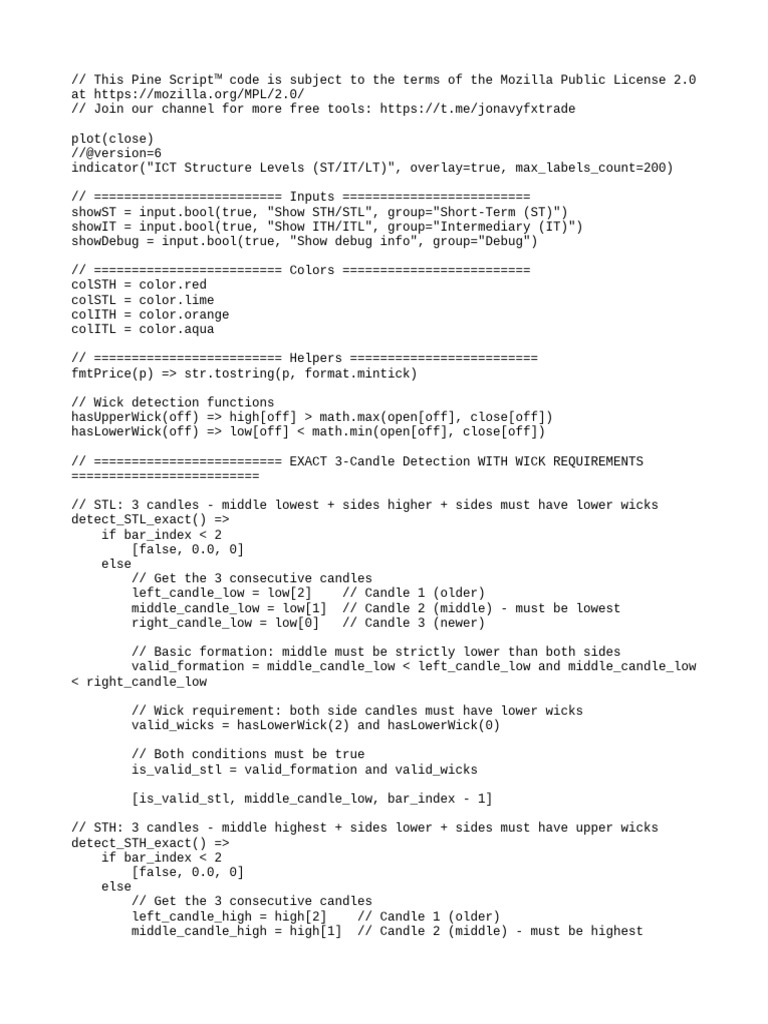 ICT Structure Levels Pine Script | PDF | Computer Programming ...