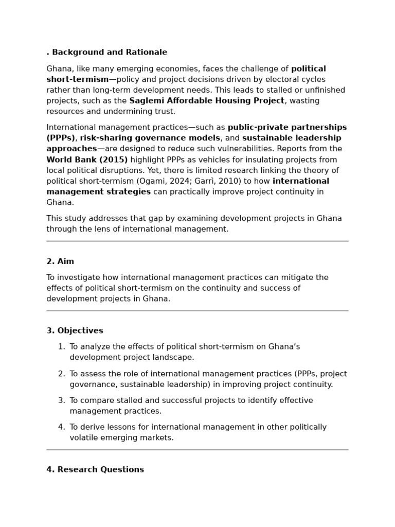 Background and Rationale | PDF | Governance | Public–Private Partnership