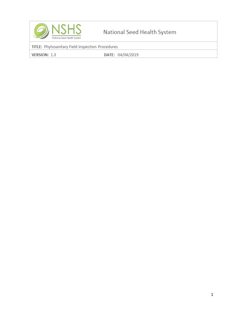 Phytosanitary Inspection Procedures Guide | PDF | Pathology