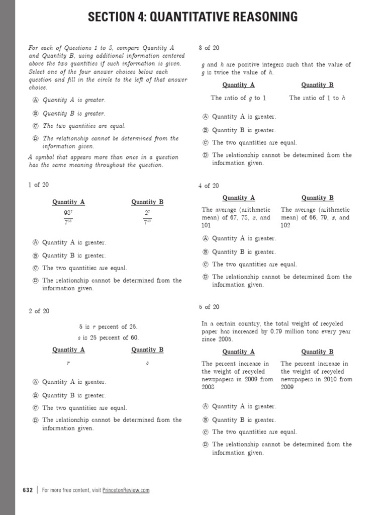 Gre PR Test 6 | PDF | Quantity | Ratio