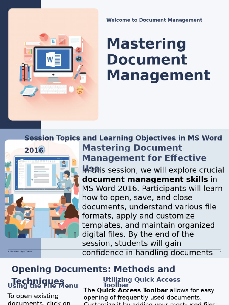 Lesson 4-Presentation - Mastering Document Management | PDF | Microsoft ...