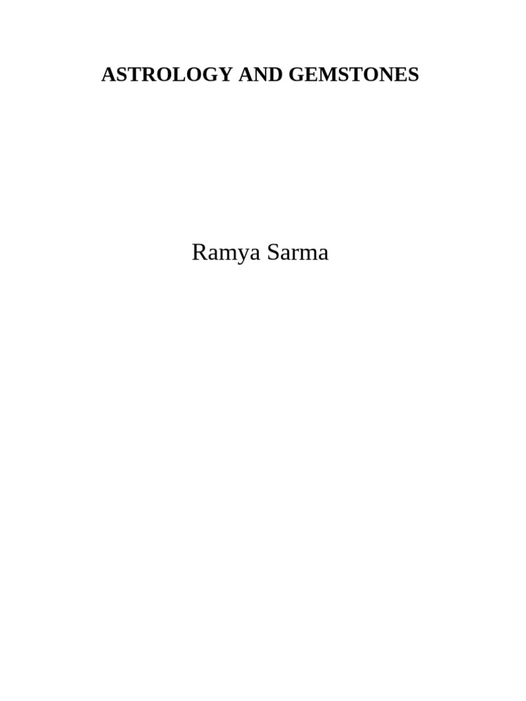 Ramya Sarma - Astrology and Gemstones | PDF | Planets In Astrology ...