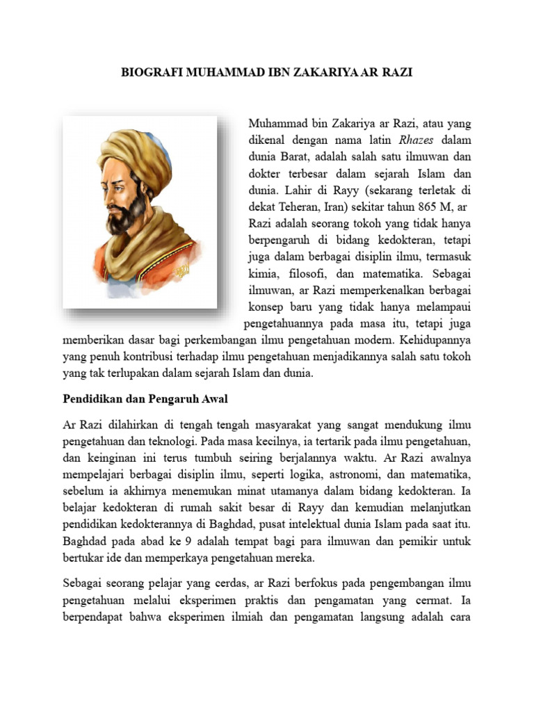Kontribusi Ar-Razi dalam Ilmu Kedokteran | PDF