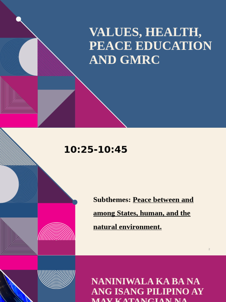 Values, Health, Peace Education and GMRC | PDF