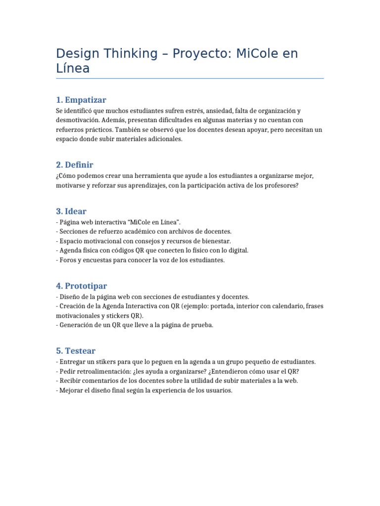 DesignThinking MiCole en Linea | PDF