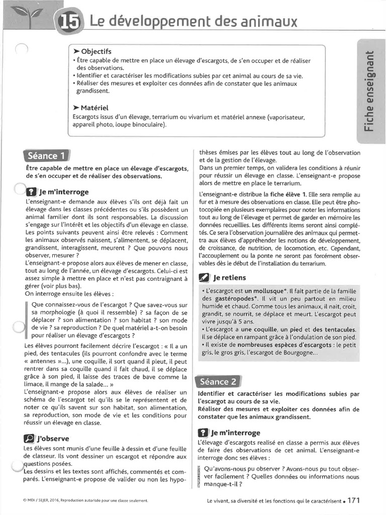 Le Developpement Des Animaux | PDF