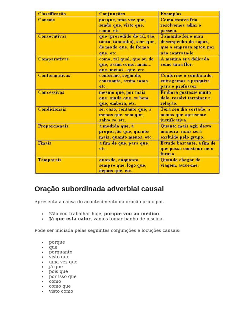 Oração Subordinada Adverbial Causal | PDF | Sintaxe