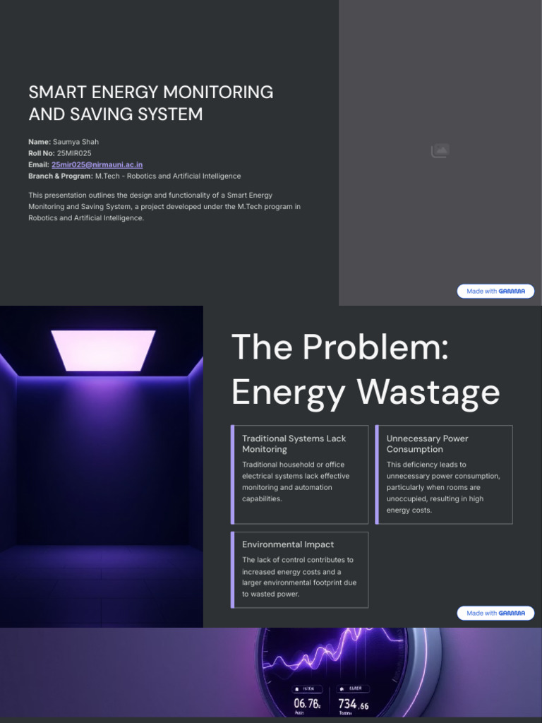 Smart Energy Monitoring and Saving System | PDF | Energy Conservation ...