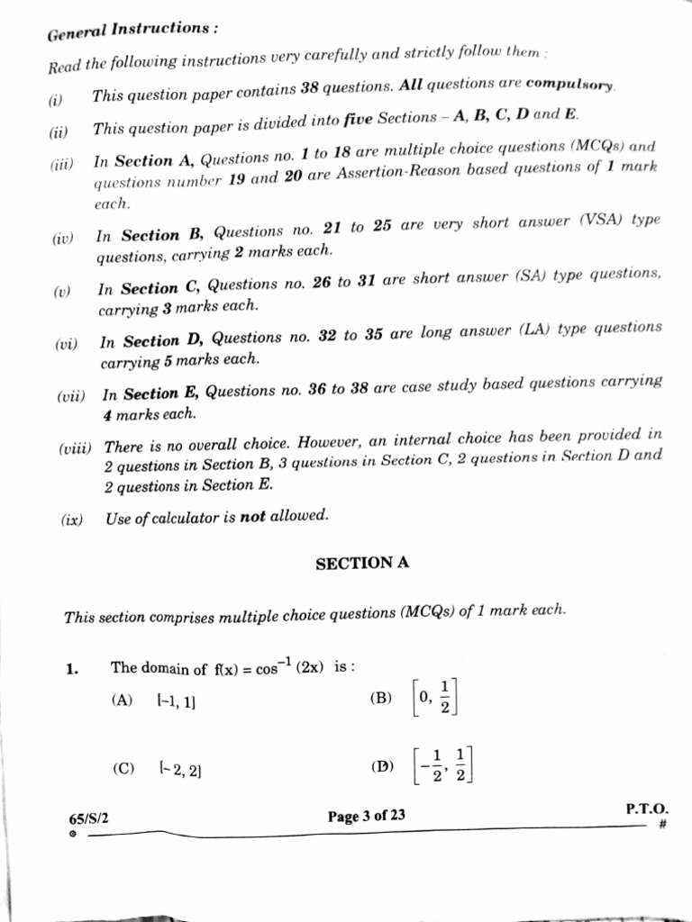 Maths Compartment Exam 2025 Guidelines | PDF | Linear Algebra | Algebra