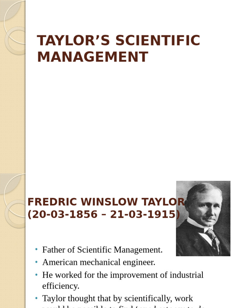Taylor's Four Principles of Management | PDF | Economies | Business