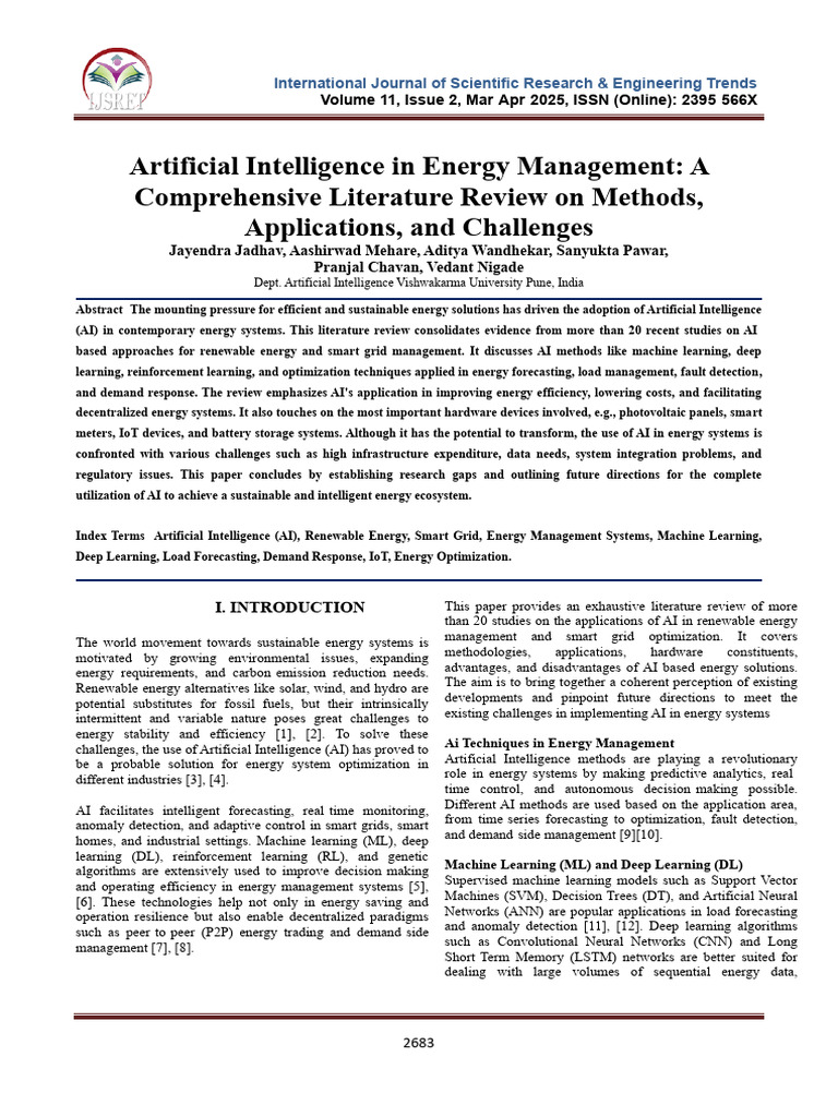 AI Applications in Energy Management | PDF | Artificial Intelligence ...