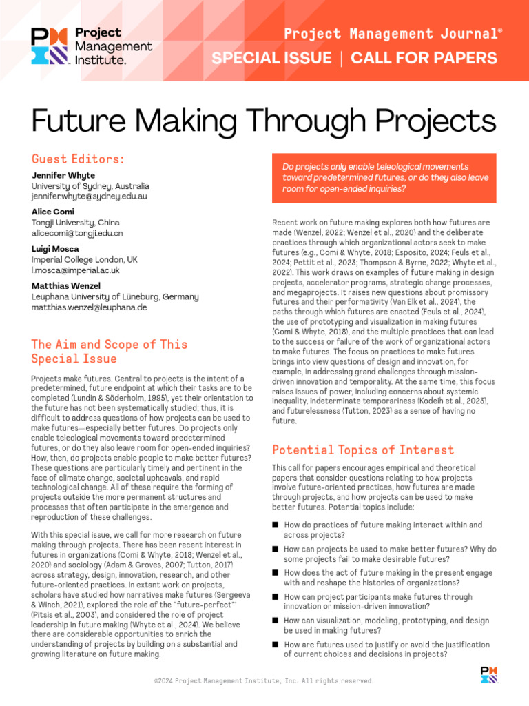 Future Making Through Projects Call for Papers | PDF | Liberal Arts ...