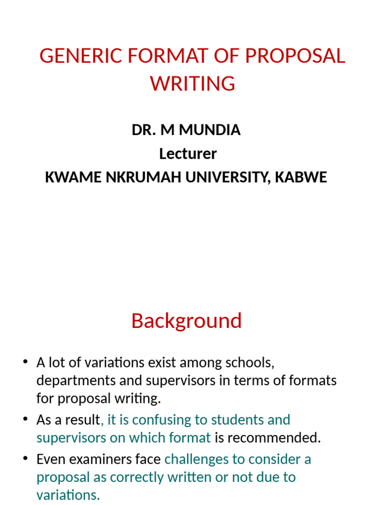 Generic Research Proposal Format Guide | PDF | Sampling (Statistics ...