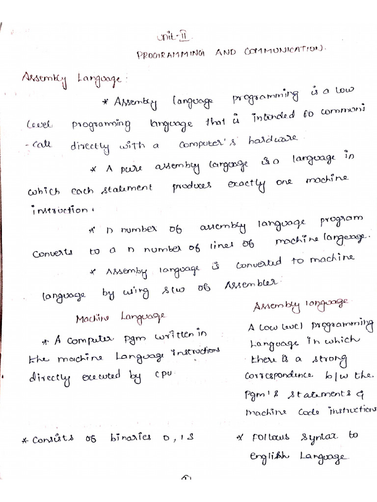 UNIT - II PROGRAMMING AND COMMUNICATION | PDF