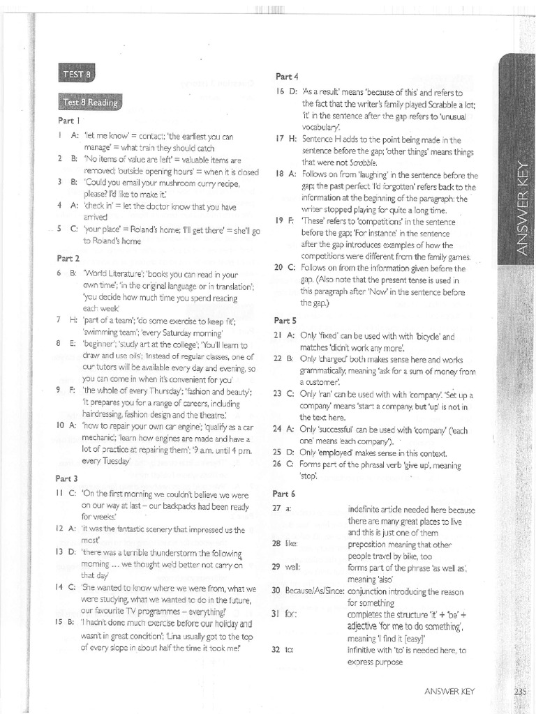 Test B1 - Key | PDF