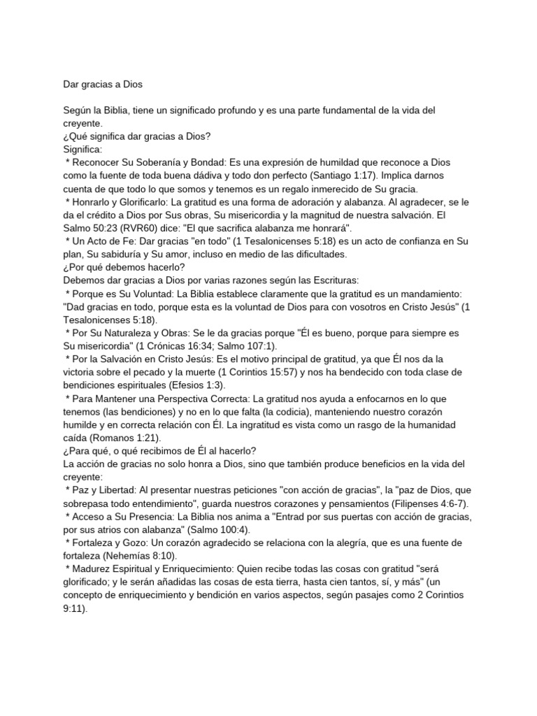 Dar Gracias A Dios | PDF | Salvación | Gratitud