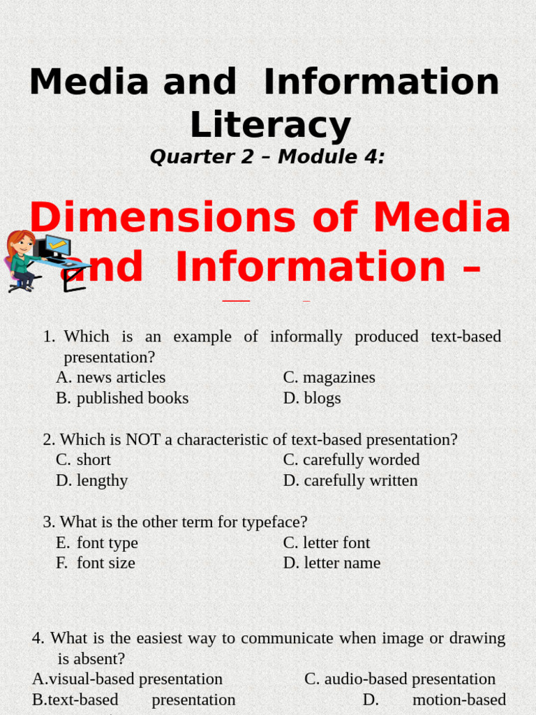Media Literacy: Text-Based Presentation Guide | PDF | Typography ...