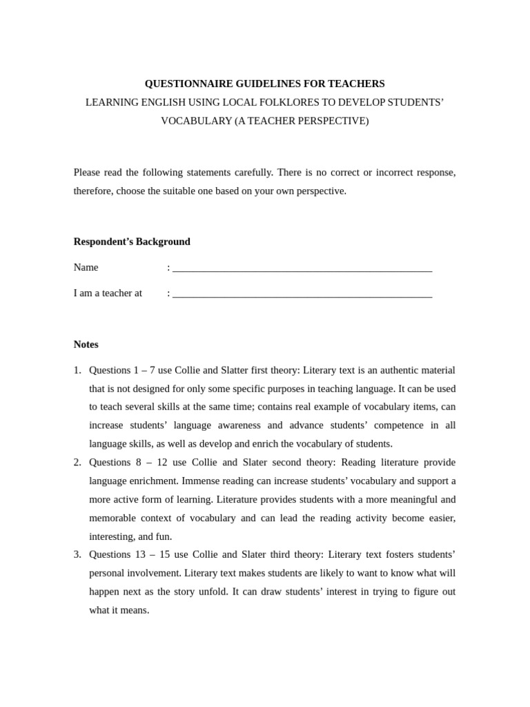 Questionnaire and Interview Guidelines - Stefani Rose - 2201419095 ...