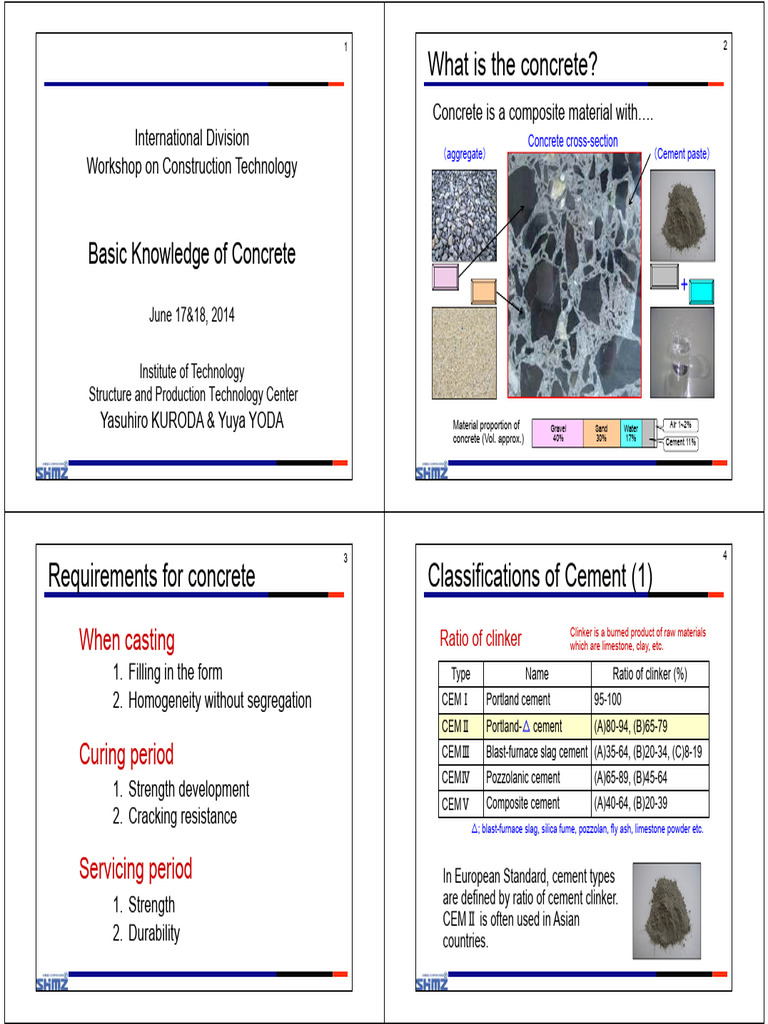 Concrete Technology Workshop Overview | PDF | Concrete | Cement