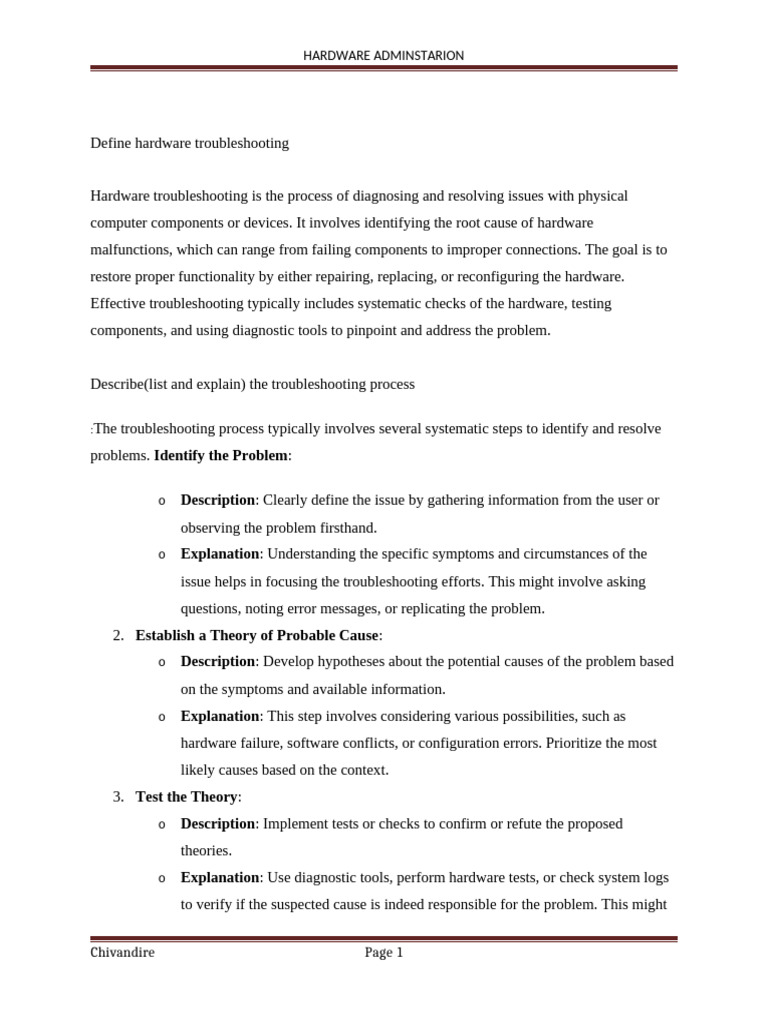 Hardware Troubleshooting Guide | PDF | Computer Data Storage | Central ...