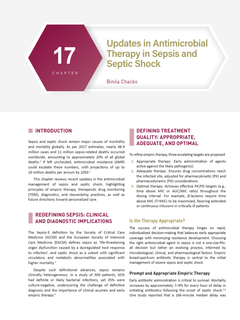 Antimicrobial Updates for Sepsis Care | PDF | Sepsis | Antimicrobial ...