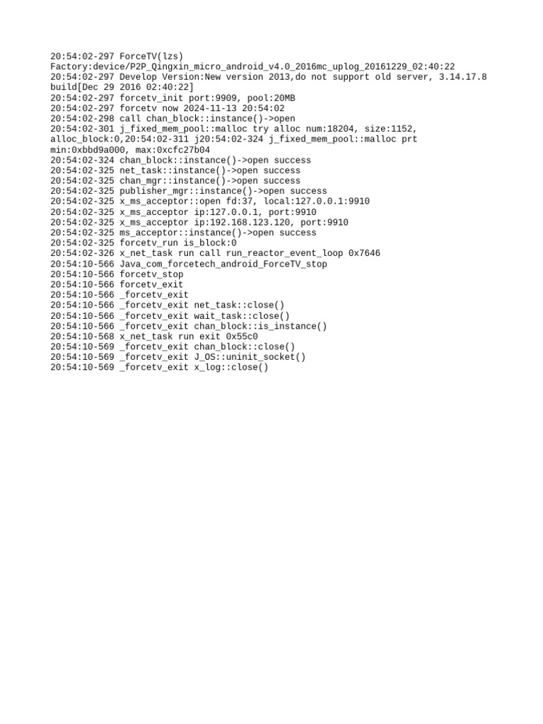ForceTV Device Log Analysis 2016 | PDF