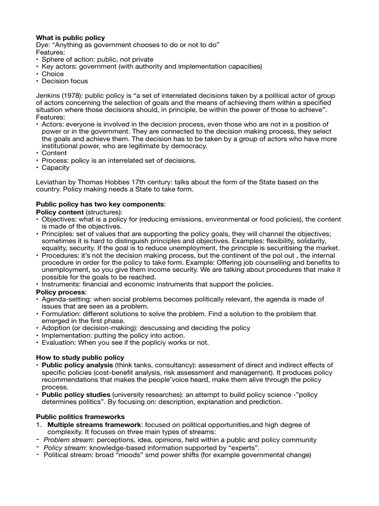 Understanding Public Policy Frameworks | PDF | Policy | Decision Making