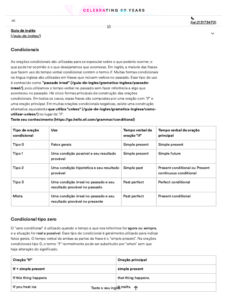 Tipos de Orações Condicionais em Inglês | PDF | Gramática | Linguística