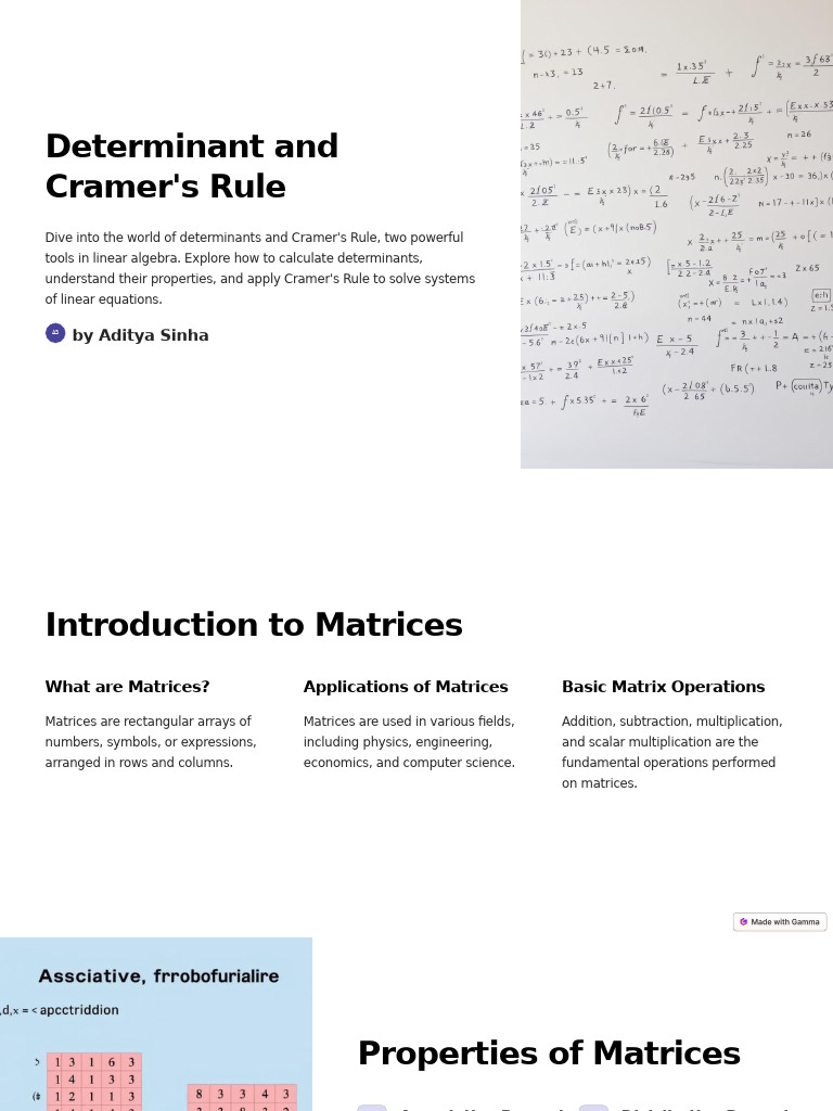 Determinants and Cramer's Rule Explained | PDF | Matrix (Mathematics ...