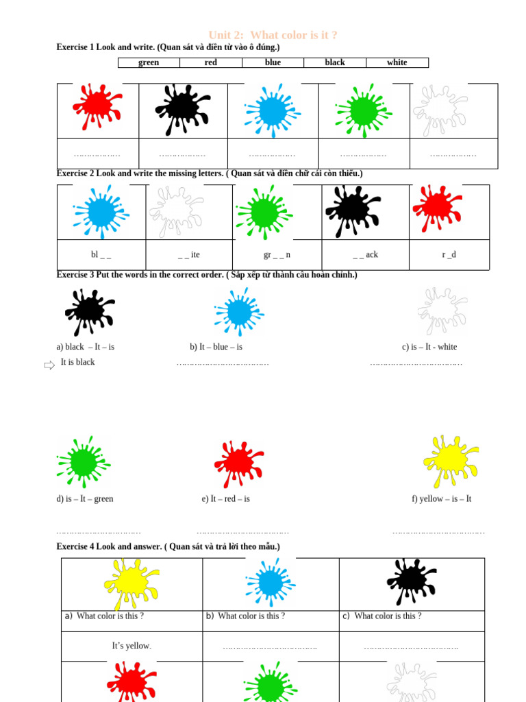 Color Recognition Worksheets | PDF