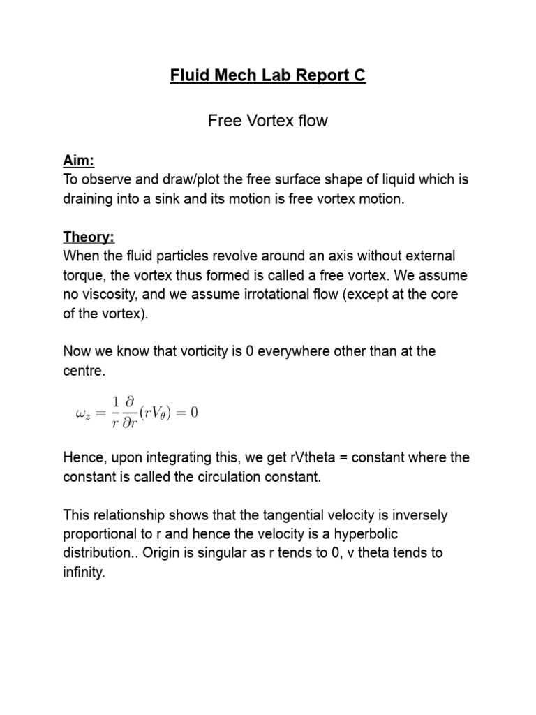 Free and Forced Vortex Flow Analysis | PDF | Vortices | Mechanical ...
