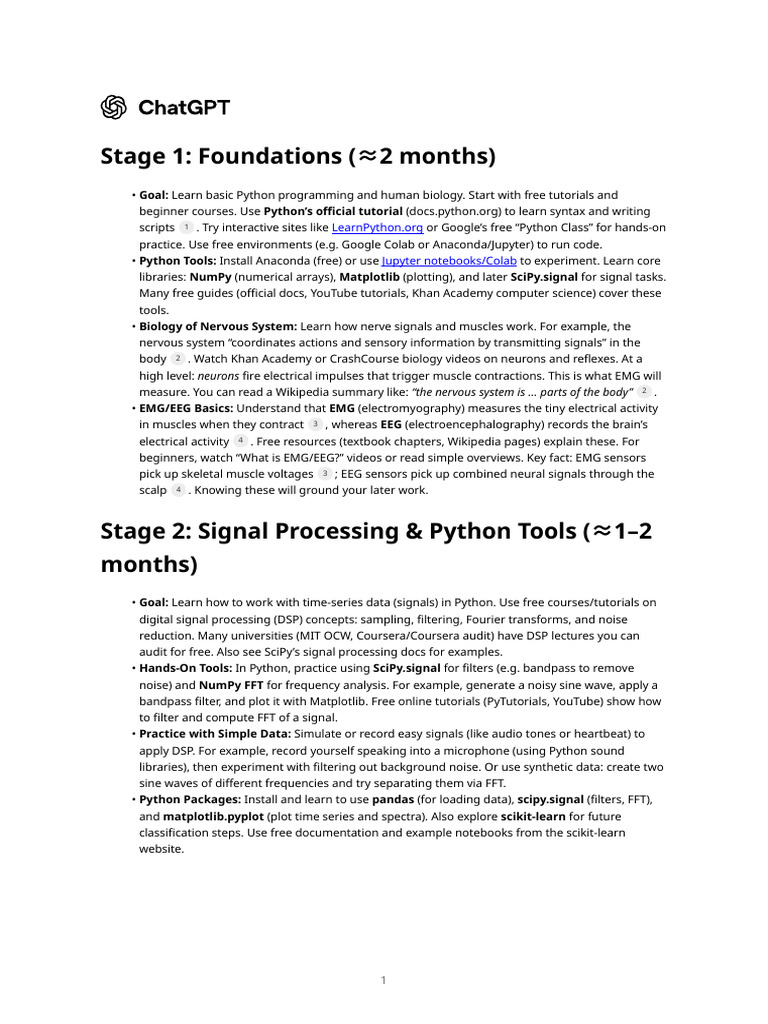 Python for EMG and EEG Signal Processing | PDF | Electromyography ...