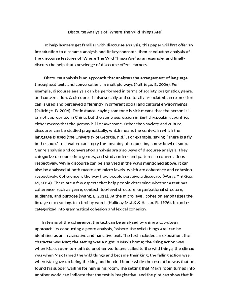 Discourse Analysis of a Children's Classic | PDF | Discourse ...