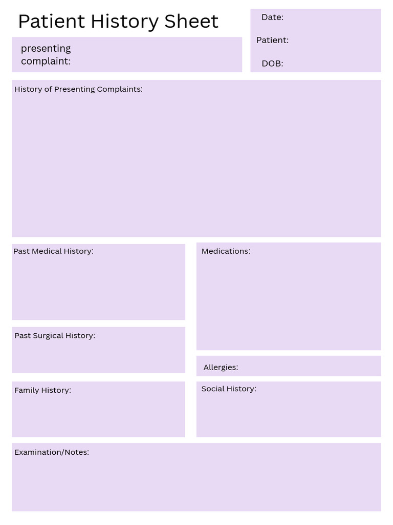 Comprehensive Patient History Form | PDF | Alternative Medicine ...