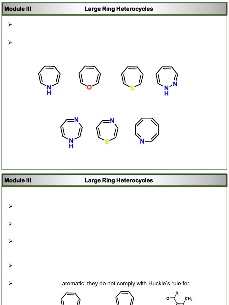 Synthesis and Reactions of Large Ring Heterocycles | PDF | Chemical ...