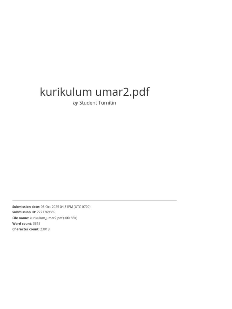 Hasil Plagiarisme Kurikulum Umar2 | PDF