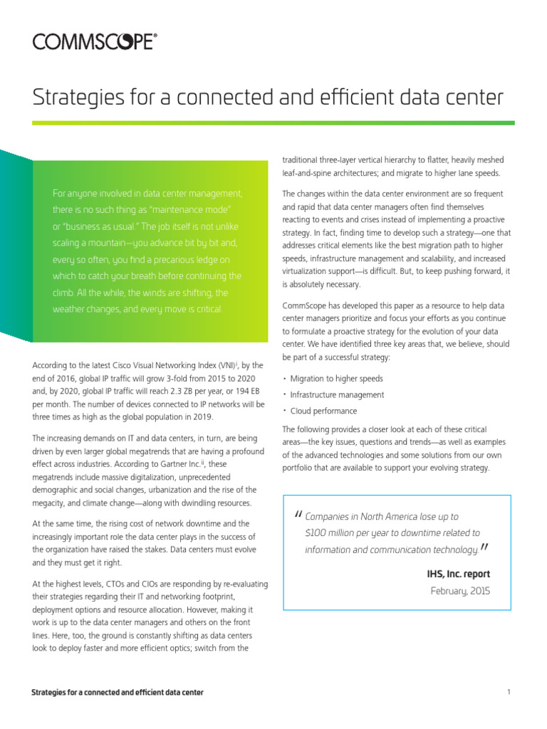 Strategies for Efficient Data Centers | PDF | Fiber Optic Communication ...
