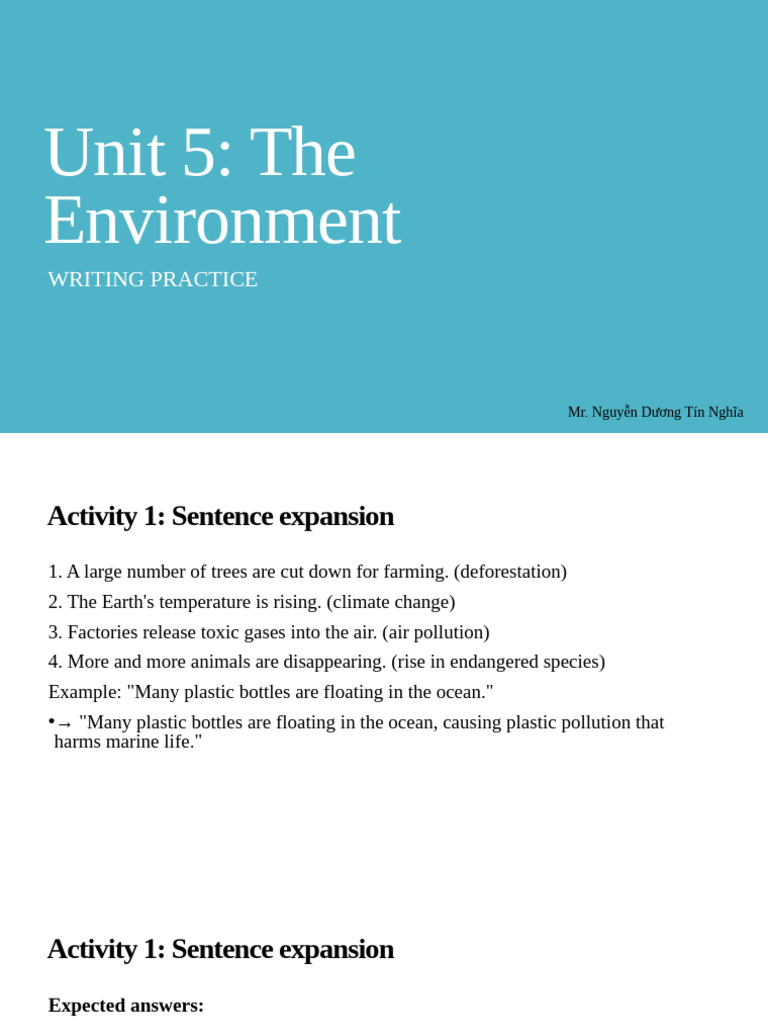 Environmental Writing Practice Guide | PDF