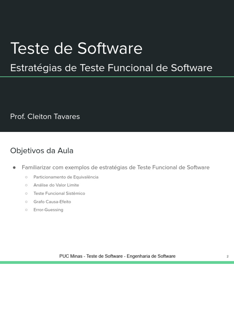 Estratégias de Teste Funcional de Software | PDF | Testes de software ...