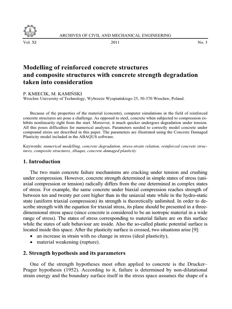 Concrete Strength Degradation Modeling | PDF | Deformation (Engineering ...