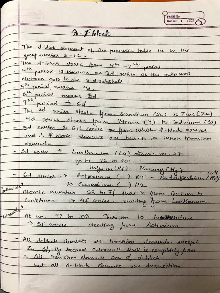 Class Notes D and F Block | PDF