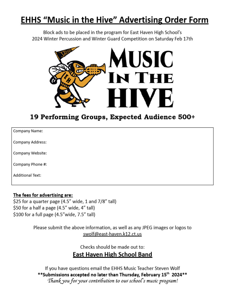MitH Advertising Order Form | PDF