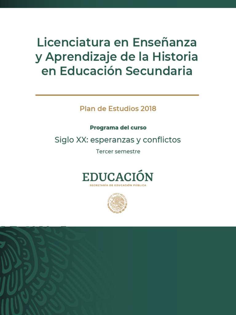 Programa de La Asignatura Siglo - XX | PDF | Plan de estudios | Enseñando