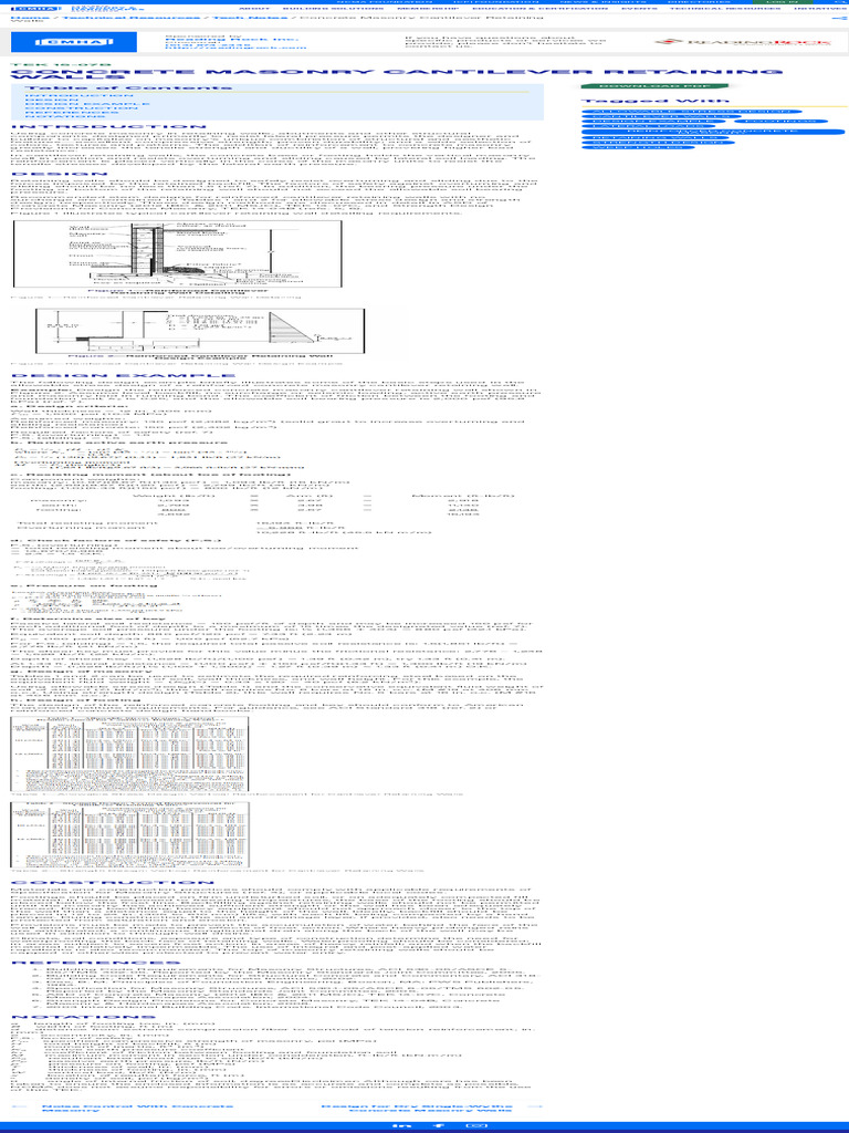 Cantilever Retaining Wall Design Guide | PDF | Masonry | Concrete