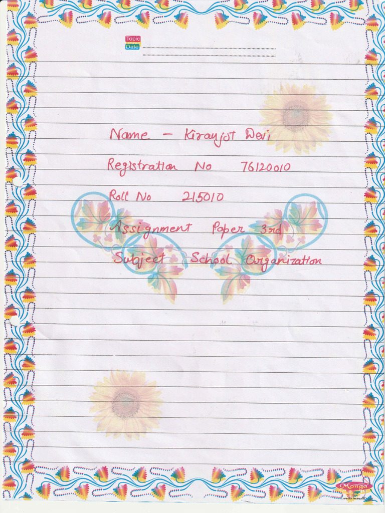 Assignment Sample Paper 3rd NTT One Year | PDF